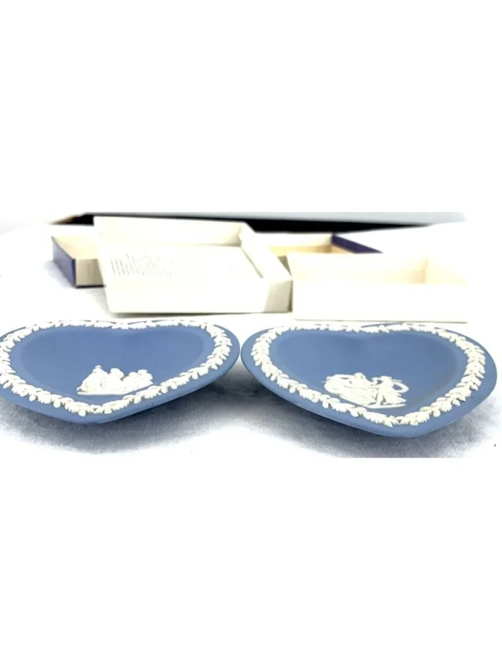 Wedgwood Heart Shaped Trinket Dishes Jasper Ware 4.5
